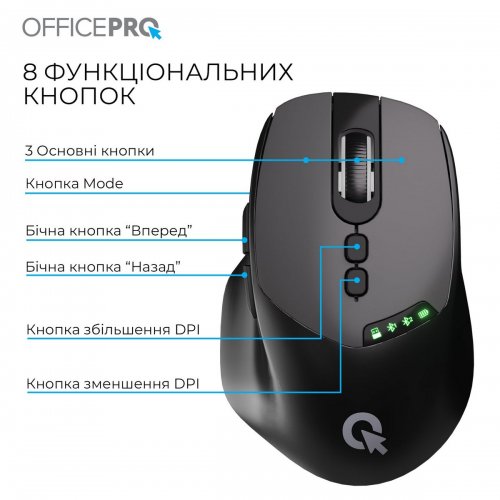 Миша OfficePro M520 Silent Click Wireless Black купити в Україні: Київ, Львів, Хмельницький, Тернопіль, Івано-Франківськ | Низька ціна, відгуки, характеристики від TELEMART фото