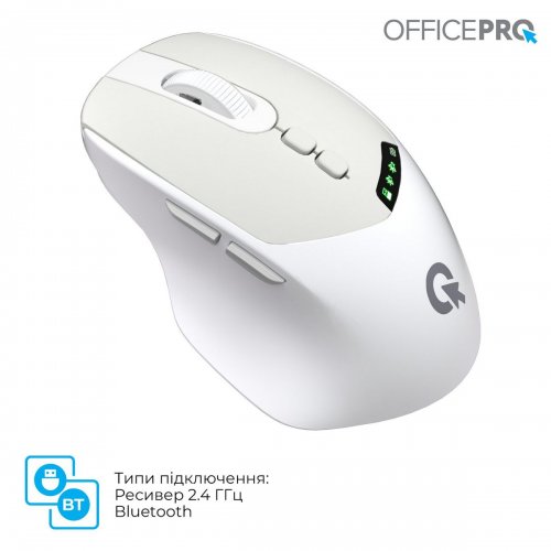 Миша OfficePro M520 Silent Click Wireless White купити в Україні: Київ, Львів, Хмельницький, Тернопіль, Івано-Франківськ | Низька ціна, відгуки, характеристики від TELEMART фото