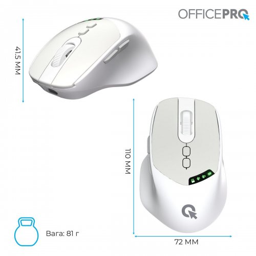 Миша OfficePro M520 Silent Click Wireless White купити в Україні: Київ, Львів, Хмельницький, Тернопіль, Івано-Франківськ | Низька ціна, відгуки, характеристики від TELEMART фото