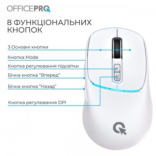 Мышка OfficePro M468 Silent Click Wireless White купить в Украине: Киев, Днепр, Харьков, Одесса  | Низкая цена, отзывы, характеристики от TELEMART фото