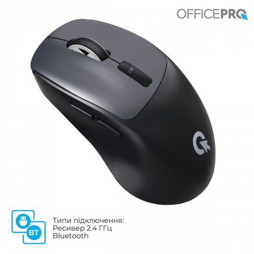 Миша OfficePro M398 Silent Click Wireless Black купити в Україні: Київ, Львів, Хмельницький, Тернопіль, Івано-Франківськ | Низька ціна, відгуки, характеристики від TELEMART фото