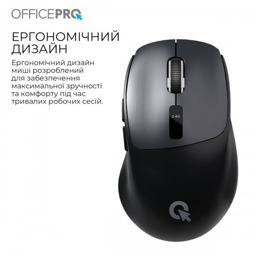 Миша OfficePro M398 Silent Click Wireless Black купити в Україні: Київ, Львів, Хмельницький, Тернопіль, Івано-Франківськ | Низька ціна, відгуки, характеристики від TELEMART фото