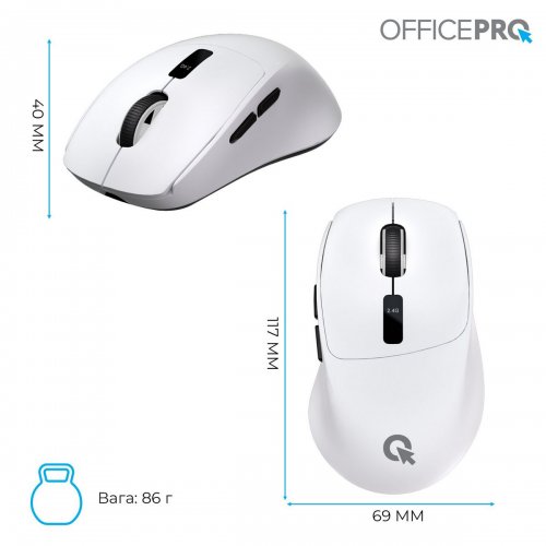 Миша OfficePro M398 Silent Click Wireless White купити в Україні: Київ, Львів, Хмельницький, Тернопіль, Івано-Франківськ | Низька ціна, відгуки, характеристики від TELEMART фото