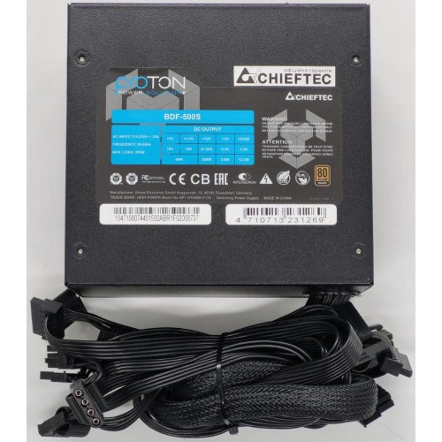 Блок питания CHIEFTEC Proton 500W (BDF-500S) (Восстановлено продавцом, 835967) купить в Украине: Киев, Днепр, Харьков, Одесса  | Проверка совместимости, низкая цена, отзывы, характеристики от TELEMART фото