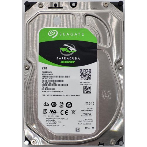 Жесткий диск Seagate BarraCuda 2TB 256MB 7200RPM 3.5" (ST2000DM008) (Восстановлено продавцом, 835978) купить в Украине: Киев, Днепр, Харьков, Одесса  | Проверка совместимости, низкая цена, отзывы, характеристики от TELEMART фото