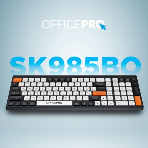 Клавиатура OfficePro SK985 Wireless Black/White купить в Украине: Киев, Днепр, Харьков, Одесса  | Низкая цена, отзывы, характеристики от TELEMART фото