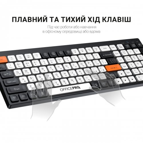 Клавиатура OfficePro SK985 Wireless Black/White купить в Украине: Киев, Днепр, Харьков, Одесса  | Низкая цена, отзывы, характеристики от TELEMART фото