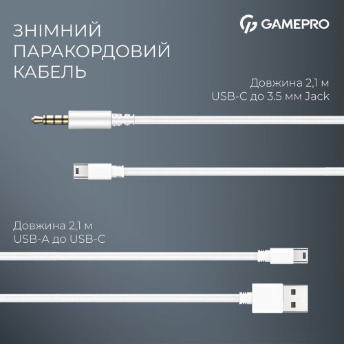 Навушники GamePro Asgard Freya (HS145W) White купити в Україні: Київ, Львів, Хмельницький, Тернопіль, Івано-Франківськ | Низька ціна, відгуки, характеристики від TELEMART фото
