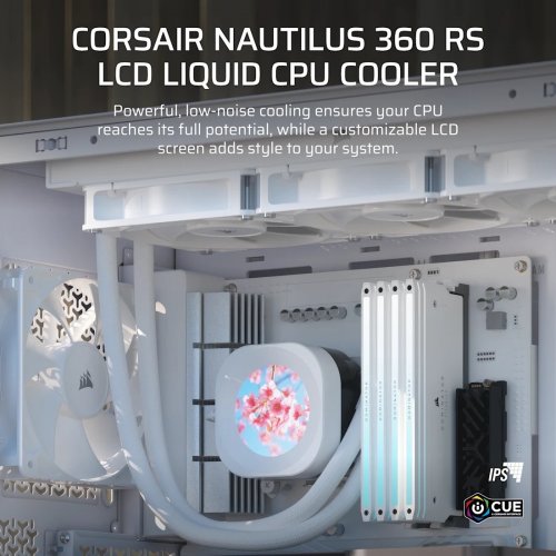 Готовая СВО Corsair Nautilus 360 RS LCD (CW-9061034-WW) White купить в Украине: Киев, Днепр, Харьков, Одесса  | Проверка совместимости, низкая цена, отзывы, характеристики от TELEMART фото