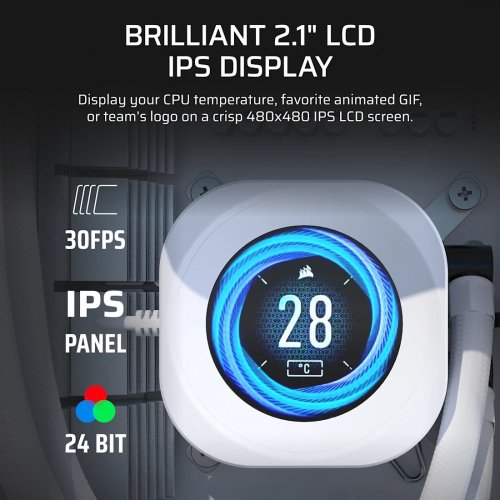 Готовая СВО Corsair Nautilus 360 RS LCD (CW-9061034-WW) White купить в Украине: Киев, Днепр, Харьков, Одесса  | Проверка совместимости, низкая цена, отзывы, характеристики от TELEMART фото
