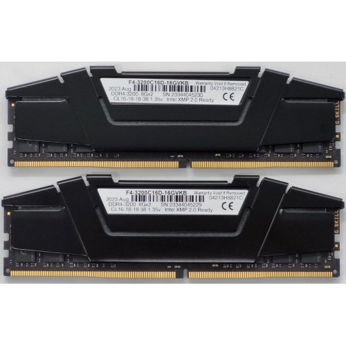 Озп G.Skill DDR4 16GB (2x8GB) 3200Mhz Ripjaws V (F4-3200C16D-16GVKB) (Відновлено продавцем, 836217) купити в Україні: Київ, Львів, Хмельницький, Тернопіль, Івано-Франківськ | Перевірка сумісності, низька ціна, відгуки, характеристики від TELEMART фото