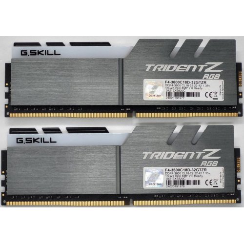 Озу G.Skill DDR4 32GB (2x16GB) 3600Mhz Trident Z RGB (F4-3600C18D-32GTZR) (Восстановлено продавцом, 836218) купить в Украине: Киев, Днепр, Харьков, Одесса  | Проверка совместимости, низкая цена, отзывы, характеристики от TELEMART фото