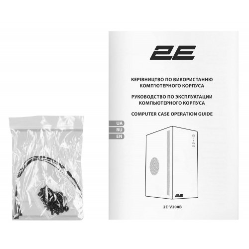 Корпус 2E Credo V200 без БП (2E-V200B) Black купить в Украине: Киев, Днепр, Харьков, Одесса  | Проверка совместимости, низкая цена, отзывы, характеристики от TELEMART фото