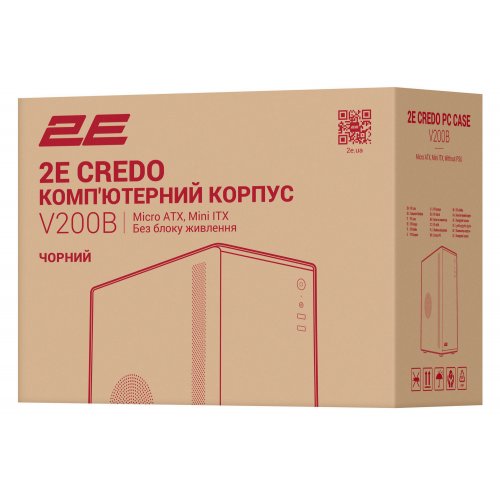 Корпус 2E Credo V200 без БП (2E-V200B) Black купить в Украине: Киев, Днепр, Харьков, Одесса  | Проверка совместимости, низкая цена, отзывы, характеристики от TELEMART фото