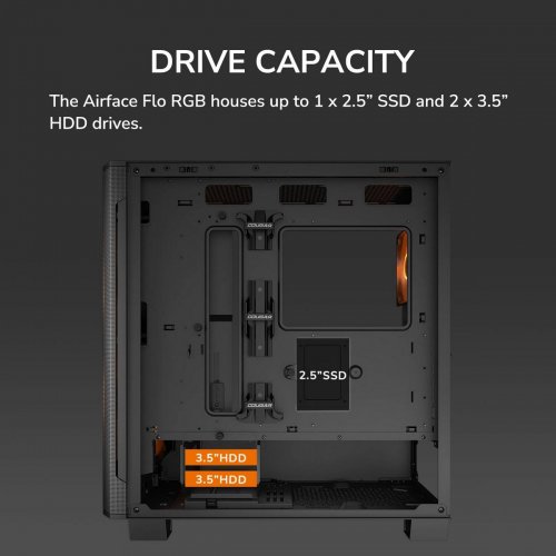 Корпус Cougar Airface Flo RGB без БП Black купить в Украине: Киев, Днепр, Харьков, Одесса  | Проверка совместимости, низкая цена, отзывы, характеристики от TELEMART фото