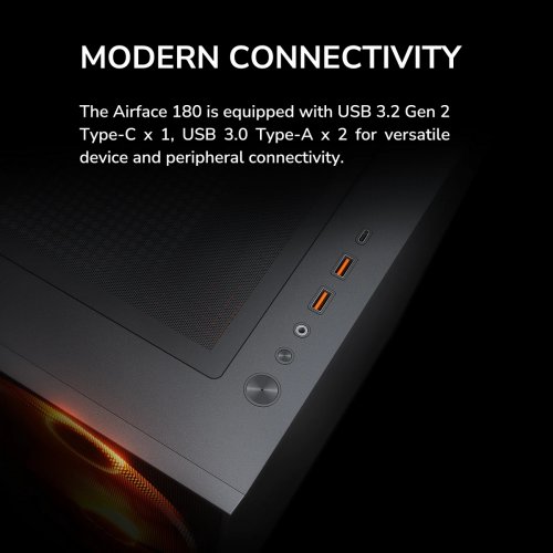Корпус Cougar Airface 180 без БП Black купить в Украине: Киев, Днепр, Харьков, Одесса  | Проверка совместимости, низкая цена, отзывы, характеристики от TELEMART фото