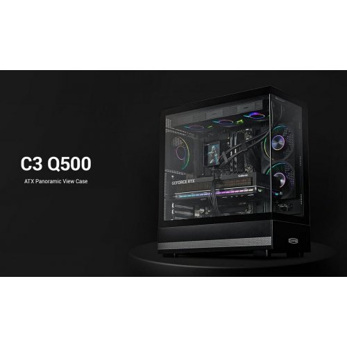 Корпус PCCooler C3 Q500 Tempered Glass без БЖ Black купити в Україні: Київ, Львів, Хмельницький, Тернопіль, Івано-Франківськ | Перевірка сумісності, низька ціна, відгуки, характеристики від TELEMART фото
