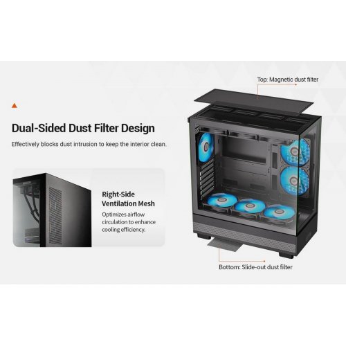 Корпус PCCooler C3 Q500 Tempered Glass без БЖ Black купити в Україні: Київ, Львів, Хмельницький, Тернопіль, Івано-Франківськ | Перевірка сумісності, низька ціна, відгуки, характеристики від TELEMART фото