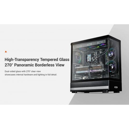 Корпус PCCooler C3 Q500 Tempered Glass без БЖ Black купити в Україні: Київ, Львів, Хмельницький, Тернопіль, Івано-Франківськ | Перевірка сумісності, низька ціна, відгуки, характеристики від TELEMART фото