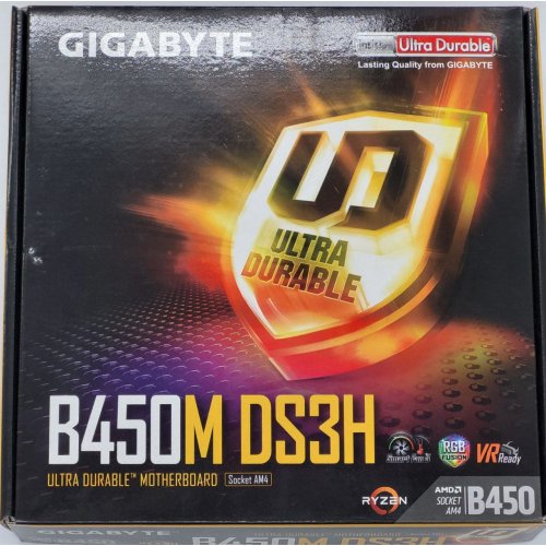 Материнська плата Gigabyte B450M DS3H (sAM4, AMD B450) (Відновлено продавцем, 836287) купити в Україні: Київ, Львів, Хмельницький, Тернопіль, Івано-Франківськ | Перевірка сумісності, низька ціна, відгуки, характеристики від TELEMART фото