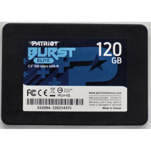 Ssd-диск Patriot Burst Elite 3D NAND TLC 120GB 2.5" (PBE120GS25SSDR) (Відновлено продавцем, 836296) купити в Україні: Київ, Львів, Хмельницький, Тернопіль, Івано-Франківськ | Перевірка сумісності, низька ціна, відгуки, характеристики від TELEMART фото
