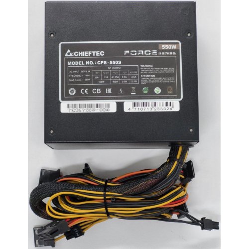 Блок живлення CHIEFTEC Force 550W (CPS-550S) (Відновлено продавцем, 836299) купити в Україні: Київ, Львів, Хмельницький, Тернопіль, Івано-Франківськ | Перевірка сумісності, низька ціна, відгуки, характеристики від TELEMART фото