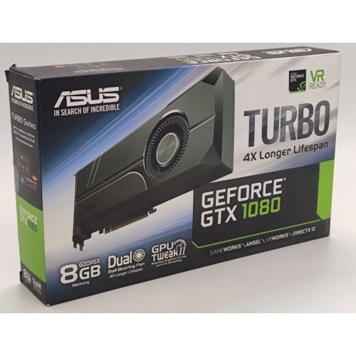 Видеокарта Asus GeForce GTX 1080 Turbo 8192MB (TURBO-GTX1080-8G) (Восстановлено продавцом, 836496) купить в Украине: Киев, Днепр, Харьков, Одесса  | Проверка совместимости, низкая цена, отзывы, характеристики от TELEMART фото