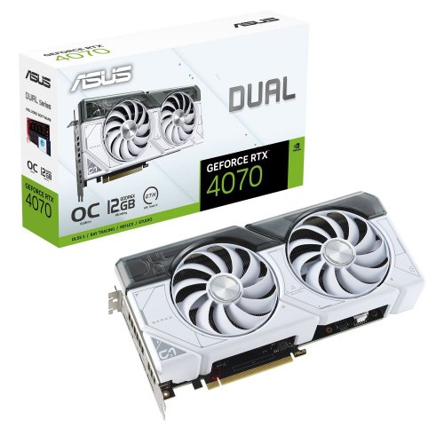 Відеокарта Asus Dual GeForce RTX 4070 OC 12288MB (DUAL-RTX4070-O12G-WHITE) (Відновлено продавцем, 836585) купити в Україні: Київ, Львів, Хмельницький, Тернопіль, Івано-Франківськ | Перевірка сумісності, низька ціна, відгуки, характеристики від TELEMART фото