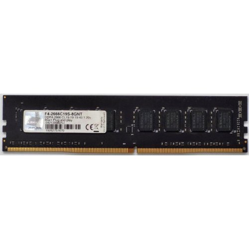 Озу G.Skill DDR4 8GB 2666Mhz Value (F4-2666C19S-8GNT) Black (Восстановлено продавцом, 836593) купить в Украине: Киев, Днепр, Харьков, Одесса  | Проверка совместимости, низкая цена, отзывы, характеристики от TELEMART фото