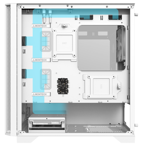 Корпус Montech Air 100 ARGB без БЖ White (Стан нового, 836823) купити в Україні: Київ, Львів, Хмельницький, Тернопіль, Івано-Франківськ | Перевірка сумісності, низька ціна, відгуки, характеристики від TELEMART фото