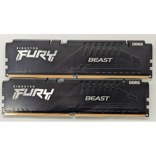 Озу Kingston DDR5 32GB (2x16GB) 6000Mhz FURY Beast (KF560C36BBEK2-32) (Восстановлено продавцом, 836847) купить в Украине: Киев, Днепр, Харьков, Одесса  | Проверка совместимости, низкая цена, отзывы, характеристики от TELEMART фото