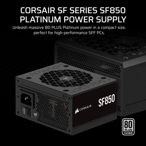 Уценка блок питания Corsair SF850 850W (CP-9020256-EU) (Вскрытая упаковка, 837104) купить в Украине: Киев, Днепр, Харьков, Одесса  | Проверка совместимости, низкая цена, отзывы, характеристики от TELEMART фото