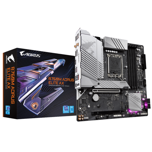 Материнська плата Gigabyte B760M AORUS ELITE AX (s1700, Intel B760) (Відновлено продавцем, 837110) купити в Україні: Київ, Львів, Хмельницький, Тернопіль, Івано-Франківськ | Перевірка сумісності, низька ціна, відгуки, характеристики від TELEMART фото