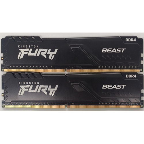 Озу Kingston DDR4 16GB (2x8GB) 3200Mhz FURY Beast Black (KF432C16BBK2/16) (Восстановлено продавцом, 837128) купить в Украине: Киев, Днепр, Харьков, Одесса  | Проверка совместимости, низкая цена, отзывы, характеристики от TELEMART фото