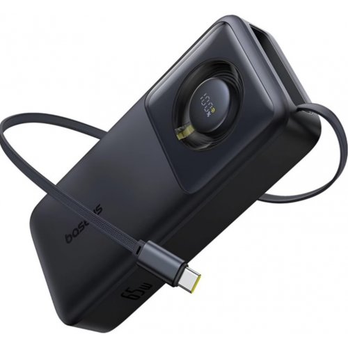 Powerbank Baseus Free 2 Pull 20000mAh 65W with Retractable Cable (P10073700123-00) Cosmic Black купити в Україні: Київ, Львів, Хмельницький, Тернопіль, Івано-Франківськ | Низька ціна, відгуки, характеристики від TELEMART фото