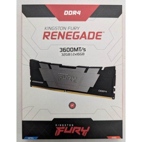 Озу Kingston DDR4 32GB (2x16GB) 3600Mhz FURY Renegade Black (KF436C16RB12K2/32) (Восстановлено продавцом, 837160) купить в Украине: Киев, Днепр, Харьков, Одесса  | Проверка совместимости, низкая цена, отзывы, характеристики от TELEMART фото