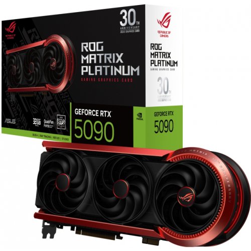 Видеокарта Asus ROG Matrix Platinum RTX 5090 30th Anniversary Edition 32768MB (ROG-MATRIX-RTX5090-P32G-30TH) купить в Украине: Киев, Днепр, Харьков, Одесса  | Проверка совместимости, низкая цена, отзывы, характеристики от TELEMART фото