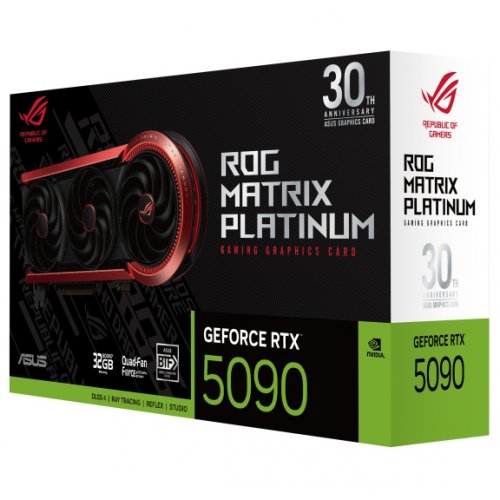 Видеокарта Asus ROG Matrix Platinum RTX 5090 30th Anniversary Edition 32768MB (ROG-MATRIX-RTX5090-P32G-30TH) купить в Украине: Киев, Днепр, Харьков, Одесса  | Проверка совместимости, низкая цена, отзывы, характеристики от TELEMART фото