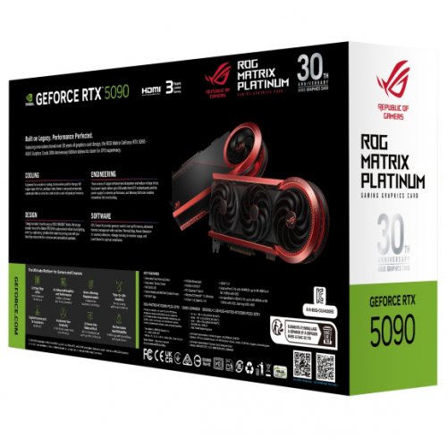 Видеокарта Asus ROG Matrix Platinum RTX 5090 30th Anniversary Edition 32768MB (ROG-MATRIX-RTX5090-P32G-30TH) купить в Украине: Киев, Днепр, Харьков, Одесса  | Проверка совместимости, низкая цена, отзывы, характеристики от TELEMART фото