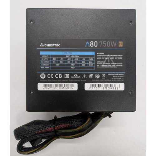 Блок живлення CHIEFTEC A-80 750W (CTG-750C) (Відновлено продавцем, 837222) купити в Україні: Київ, Львів, Хмельницький, Тернопіль, Івано-Франківськ | Перевірка сумісності, низька ціна, відгуки, характеристики від TELEMART фото