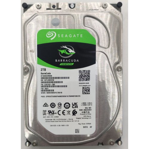 Жорсткий диск Seagate BarraCuda 2TB 256MB 7200RPM 3.5" (ST2000DM008) (Відновлено продавцем, 837228) купити в Україні: Київ, Львів, Хмельницький, Тернопіль, Івано-Франківськ | Перевірка сумісності, низька ціна, відгуки, характеристики від TELEMART фото