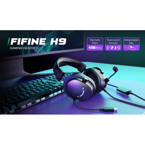 Уцінка навушники Fifine H9 Black (Розкрита упаковка, 837245) купити в Україні: Київ, Львів, Хмельницький, Тернопіль, Івано-Франківськ | Низька ціна, відгуки, характеристики від TELEMART фото