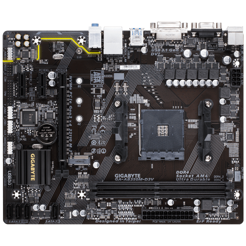 Продать Материнская плата Gigabyte GA-AB350M-D3V (sAM4, AMD B350) по Trade-In интернет-магазине Телемарт - Киев, Днепр, Украина фото