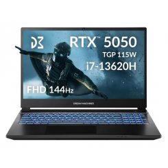 Ноутбук Dream Machines RG5050-15 (RG5050-15UA26) Black / 15.6″ (1920x1080) / Intel Core i7-13620H (3.6–4.9 ГГц), 10 ядер / NVIDIA GeForce RTX 5050 / 16 ГБ (DDR5) / 1024 ГБ (SSD) / Без ОС