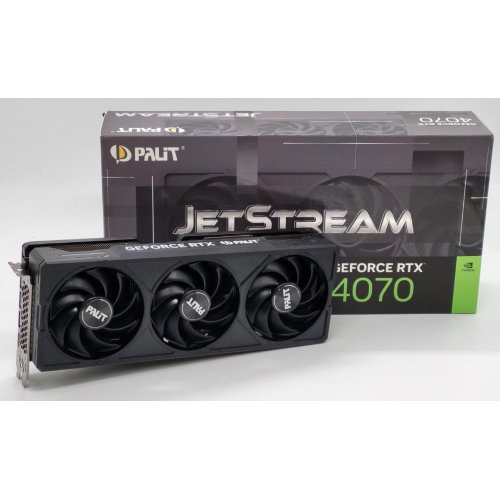 Видеокарта Palit GeForce RTX 4070 JetStream 12288MB (NED4070019K9-1047J) (Восстановлено продавцом, 837543) купить в Украине: Киев, Днепр, Харьков, Одесса  | Проверка совместимости, низкая цена, отзывы, характеристики от TELEMART фото