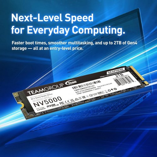 SSD-диск Team NV5000 3D NAND 1TB M.2 (2280 PCI-E) NVMe x4 (TM8FGM001T0C101) купити в Україні: Київ, Львів, Хмельницький, Тернопіль, Івано-Франківськ | Перевірка сумісності, низька ціна, відгуки, характеристики від TELEMART фото