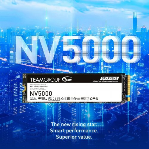SSD-диск Team NV5000 3D NAND 1TB M.2 (2280 PCI-E) NVMe x4 (TM8FGM001T0C101) купити в Україні: Київ, Львів, Хмельницький, Тернопіль, Івано-Франківськ | Перевірка сумісності, низька ціна, відгуки, характеристики від TELEMART фото
