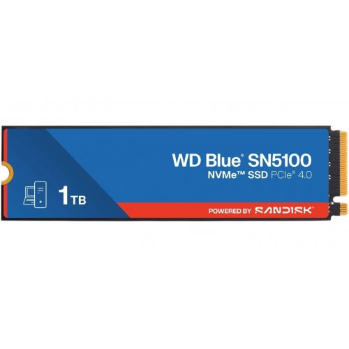 SSD-диск Western Digital Blue SN5100 3D NAND QLC 1TB M.2 (2280 PCI-E) NVMe x4 (WDS100T5B0E-00CPE0) купить в Украине: Киев, Днепр, Харьков, Одесса  | Проверка совместимости, низкая цена, отзывы, характеристики от TELEMART фото