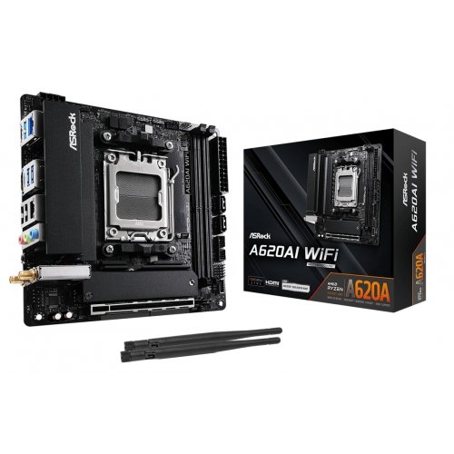 Материнська плата AsRock A620AI WiFi (sAM5, AMD A620A) купити в Україні: Київ, Львів, Хмельницький, Тернопіль, Івано-Франківськ | Перевірка сумісності, низька ціна, відгуки, характеристики від TELEMART фото