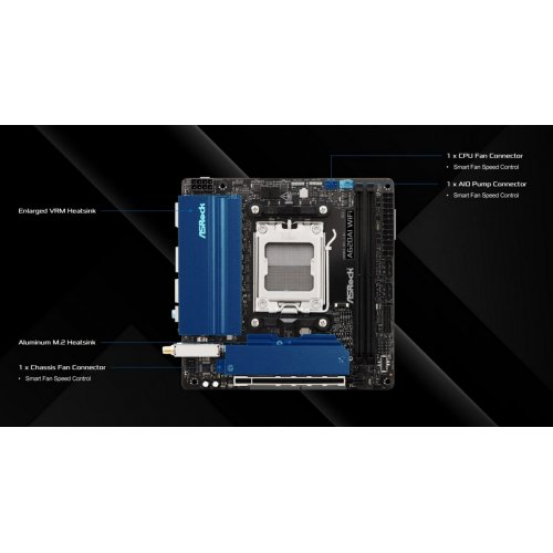 Материнська плата AsRock A620AI WiFi (sAM5, AMD A620A) купити в Україні: Київ, Львів, Хмельницький, Тернопіль, Івано-Франківськ | Перевірка сумісності, низька ціна, відгуки, характеристики від TELEMART фото